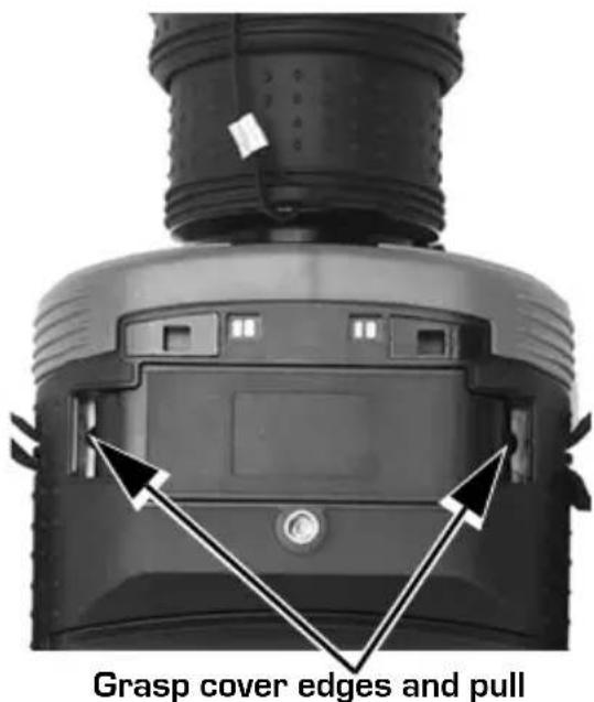 Grasp cover edges and pull