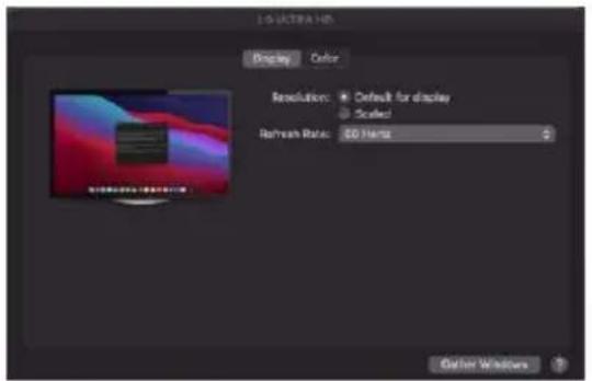 I-OLUTRA HD Display Color Resolution: Default for display Scaled Refresh Rate: 50 MHz Go After Window