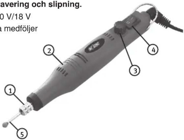 avering och slipning. 0 V/18 V a medföljer 1 2 3 4 5