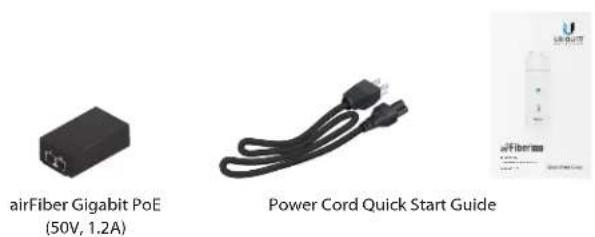 airFiber Gigabit PoE (50V, 1.2A) Power Cord Quick Start Guide