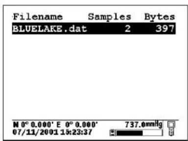 Filename Samples Bytes BLUEAKE.dat 2 397 M 0° 0.000' E 0° 0.000' 07/11/2001 18:23:37 737.0mmHg