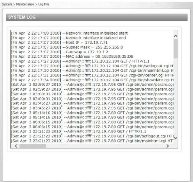 [Fri Apr 2 22:17:00 2010] --Network interface initialized start [Fri Apr 2 22:17:07 2010] --Network interface initialized end [Fri Apr 2 22:17:07 2010] --Host IP = 172.19.7.71 [Fri Apr 2 22:17:07 2010] --Subnet Mask = 255.255.255.0 [Fri Apr 2 22:17:07 2010] --Gateway = 172.19.7.2 [Fri Apr 2 22:17:07 2010] --MAC address = 00:1B:D8:80:35:D8 [Fri Apr 2 22:17:27 2010] --Admin@::ffff:172.20.12.104 GET / HTTP/1.1 [Fri Apr 2 22:17:27 2010] --Admin@::ffff:172.20.12.104 GET /cgi-bin/setlogout.cgi H [Fri Apr 2 22:17:30 2010] --Admin@::ffff:172.20.12.104 GET /cgi-bin/mainhtml.cgi H [Fri Apr 2 22:17:31 2010] --Admin@::ffff:172.20.12.104 GET /cgi-bin/center.cgi HTTF [Fri Apr 2 22:17:34 2010] --Admin@::ffff:172.20.12.104 GET /cgi-bin/showdate.cgi H [Sat Apr 3 02:59:27 2010] --Admin@::ffff:172.19.7.95 GET /cgi-bin/admin/param.cgi [Sat Apr 3 02:59:27 2010] --Admin@::ffff:172.19.7.95 GET /cgi-bin/admin/param.cgi [Sat Apr 3 03:00:01 2010] --Admin@::ffff:172.19.7.95 GET /cgi-bin/admin/param.cgi [Sat Apr 3 03:00:01 2010] --Admin@::ffff:172.19.7.95 GET /cgi-bin/admin/param.cgi [Sat Apr 3 03:45:27 2010] --Admin@::ffff:172.19.7.95 GET /cgi-bin/admin/param.cgi [Sat Apr 3 03:45:27 2010] --Admin@::ffff:172.19.7.95 GET /cgi-bin/admin/param.cgi [Sat Apr 3 05:14:16 2010] --Admin@::ffff:172.19.7.80 GET /cgi-bin/admin/param.cgi [Sat Apr 3 05:14:16 2010] --Admin@::ffff:172.19.7.80 GET /cgi-bin/admin/param.cgi [Sat Apr 3 06:06:15 2010] --Admin@::ffff:172.19.7.80 GET /cgi-bin/admin/param.cgi [Sat Apr 3 06:06:15 2010] --Admin@::ffff:172.19.7.80 GET /cgi-bin/admin/param.cgi [Sat Apr 3 23:21:23 2010] --Admin@::ffff:172.19.7.80 GET / HTTP/1.1 [Sat Apr 3 23:21:23 2010] --Admin@::ffff:172.19.7.80 GET /cgi-bin/setlogout.cgi HTT [Sat Apr 3 23:21:23 2010] --Admin@::ffff:172.19.7.80 GET /cgi-bin/mainhtml.cgi HT-