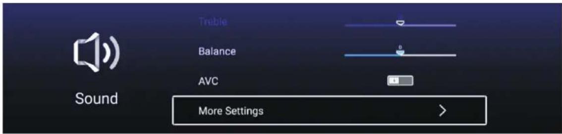Treble Balance AVC More Settings >