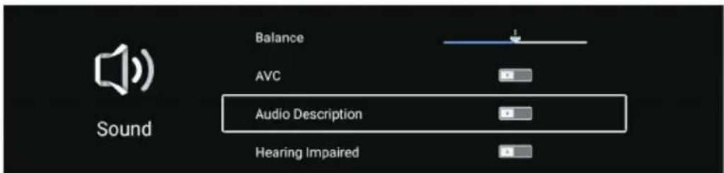 Balance AVC Audio Description Hearing Impaired Sound