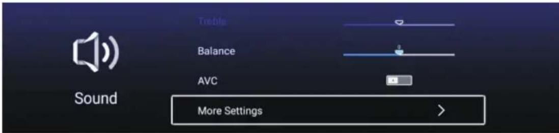 Treble Balance AVC More Settings >