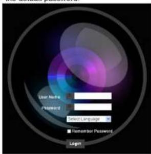 User Name Password SelectLanguage Remember Password Login