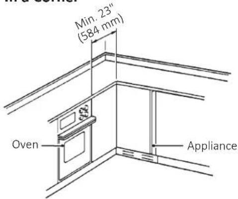 Min. 23" (584 mm) Oven Appliance