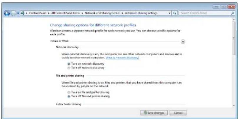Control Panel ▶ All Control Panel Items ▶ Network and Sharing Center ▶ Advanced sharing settings Change sharing options for different network profiles Windows creates a separate network profile for each network you use. You can choose specific options for each profile. Home or Work Network discovery…