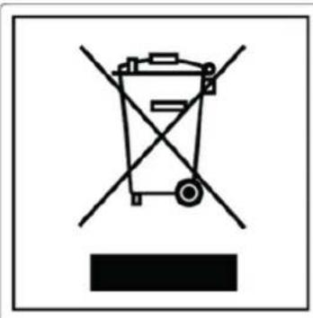 Symbol of a trash bin with crossed lines indicating no waste or discharge, and a black rectangle below (no text or labels)