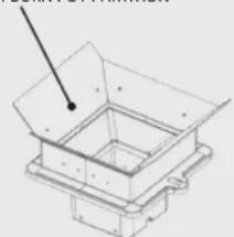Technical line drawing of a mechanical housing or bracket assembly (no text or symbols)