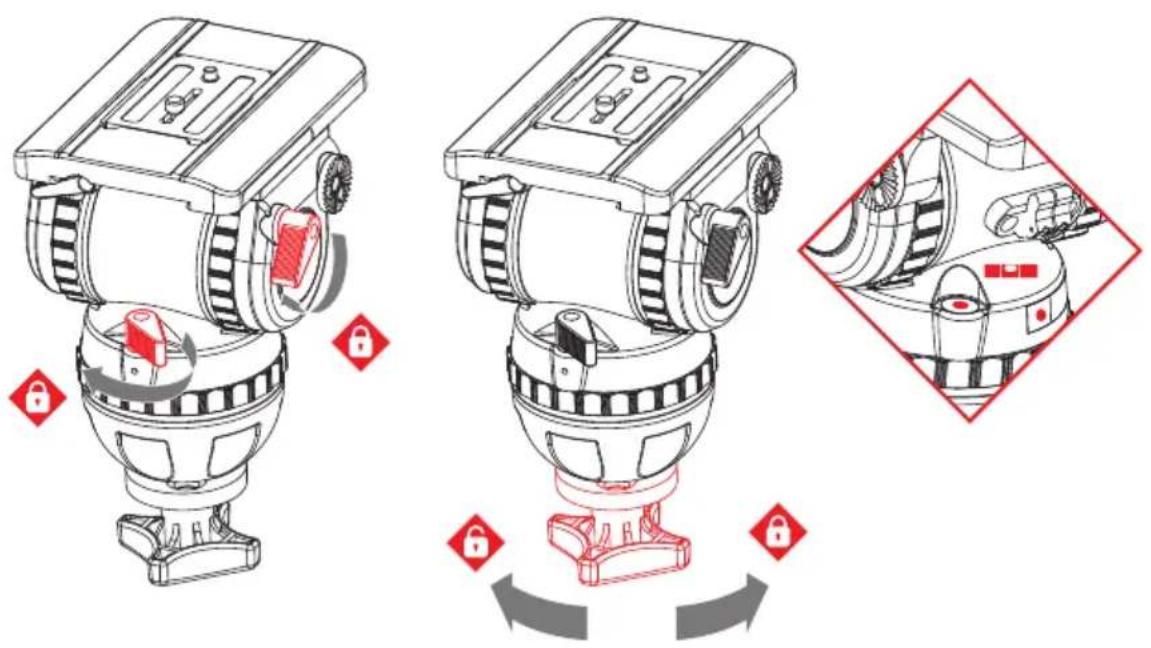 Technical diagram showing mechanical assembly steps with numbered annotations and directional arrows indicating motion or assembly.
