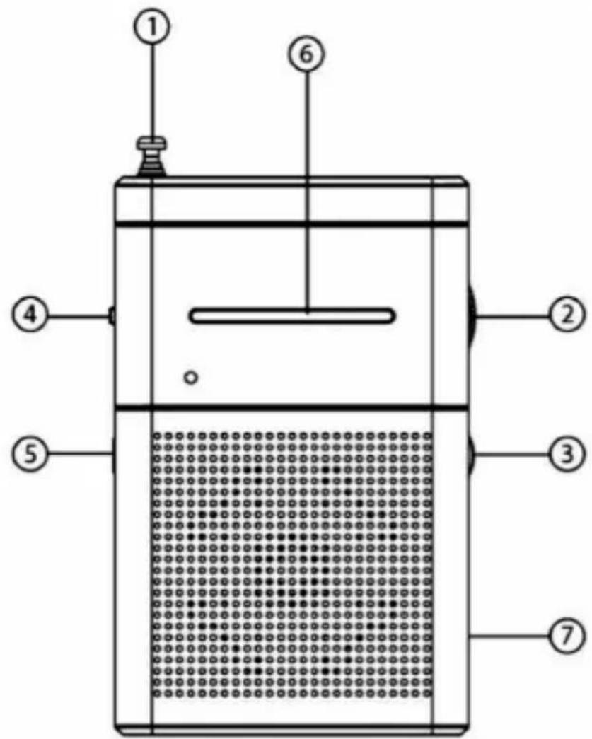 Technical diagram of a mechanical device with numbered components and internal grid structure