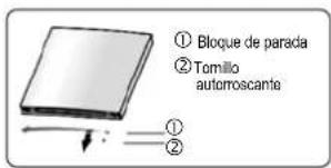 ① Bloque de parada ② Tomillo automoscante