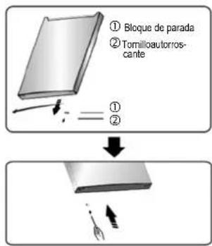 ① Bloque de parada ② Tomautorros- cante ① ②