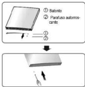 ① Batente ② Parafuso autorroscante ① ②