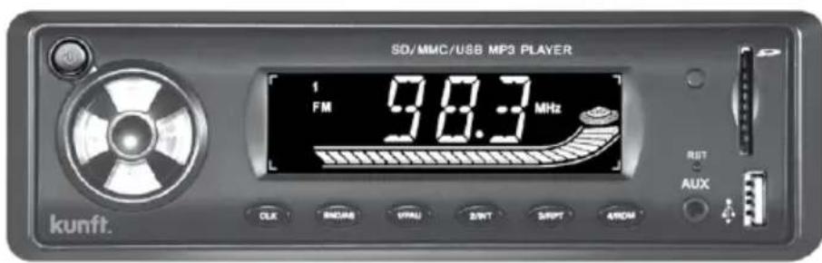SD/MMC/USB MP3 PLAYER 1 FM 98.3 MHz kunft. CLK BNC/AB VTRU 2/BT S/PT 4/RCM RUT AUX