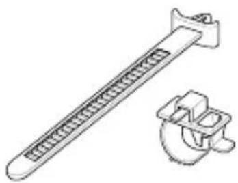 Technical line drawing of a mechanical clamp and its clamping bracket (no text or symbols)