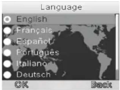 Language English Français Español Português Italiano Deutsch OK Back