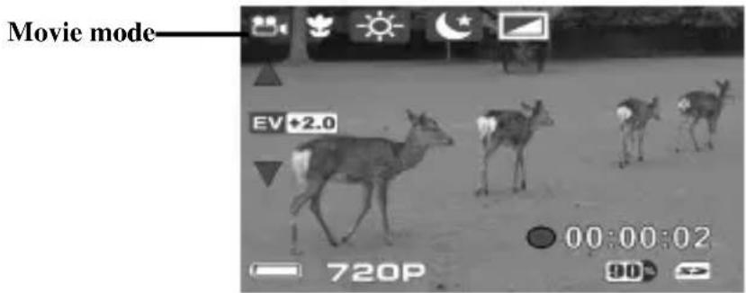 Movie mode EV+2.0 720P 00:00:02 90