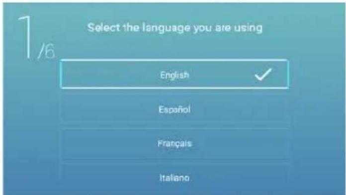 Select the language you are using English Español Français Italiano