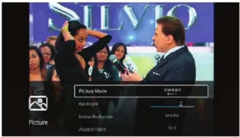 SILVIO Picture Mode Standard Backlight 20 Noise Reduction Middle Aspect Ratio 16.9 Picture