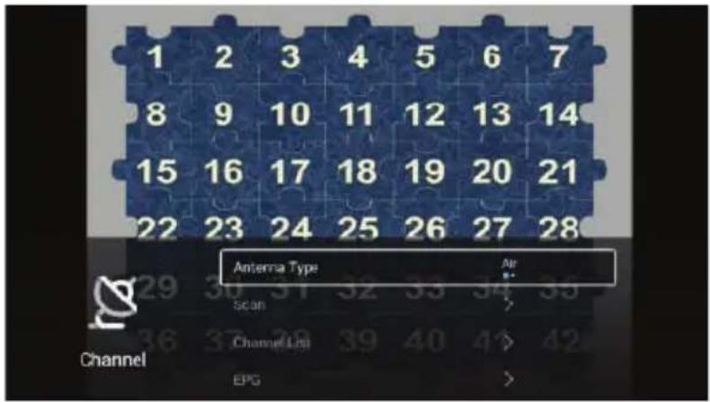 1 2 3 4 5 6 7 8 9 10 11 12 13 14 15 16 17 18 19 20 21 22 23 24 25 26 27 28 Antenna Type Air Scan Channel List EPG Channel