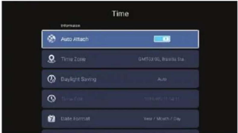 Time Information Auto Attach Time Zone GMT03:00, Brasilia Sta. Daylight Saving Auto Date Fold 2014/05/18 04:19 Date Format Year / Month / Day