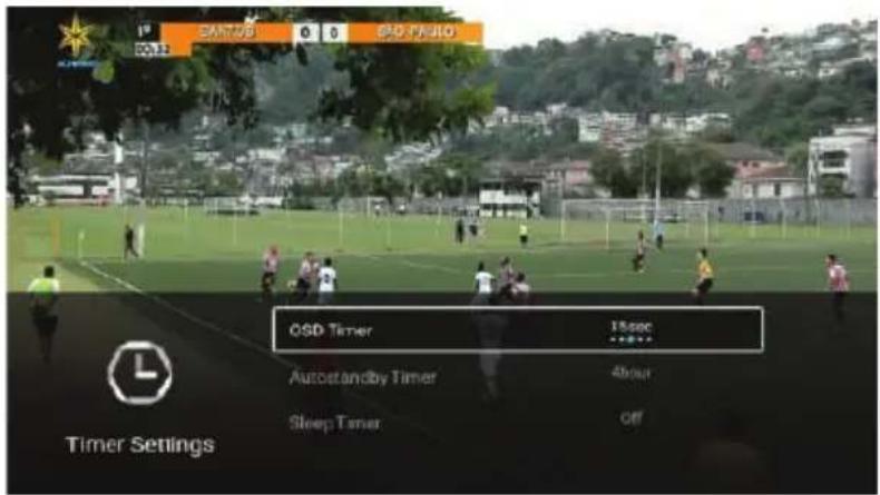 12 0:35 0 0 OSD Timer 15sec Autostandby Timer 4hour Sleep Timer Off Timer Settings