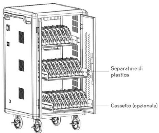 Separatore di plastica Cassetto (opzionale)