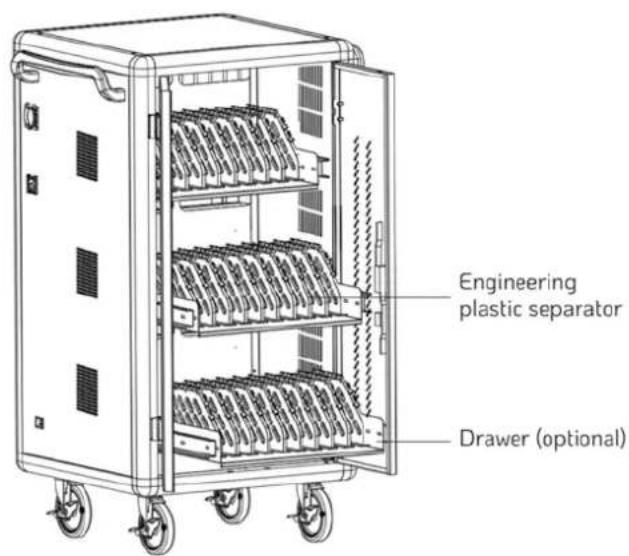 Engineering plastic separator Drawer (optional)