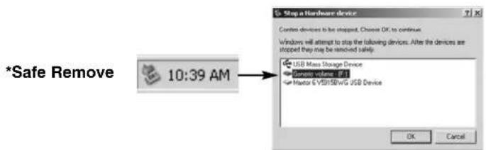 *Safe Remove 10:39 AM Stop a Hardware device Control devices to be stopped. Choose OK to continue. Windows will attempt to stop the following devices. After the devices are stopped they may be removed safely. USB Mass Storage Device Generic volume (IF) Motor EV/SI/SW/IG USB Device OK Cancel