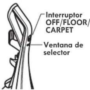 Interruptor OFF/FLOOR/ CARPET Ventana de selector