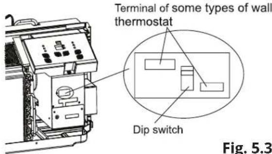 Terminal of some types of wall thermostat Dip switch Fig. 5.3