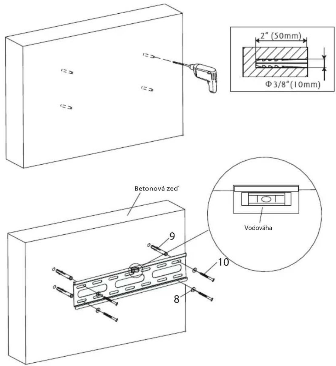 ECG LD 3265 AOK - 1B – Montáž na betonovou zed' - 1