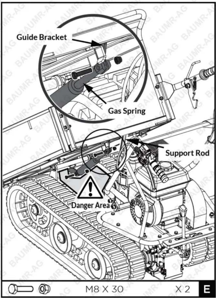 Guide Bracket Gas Spring Support Rod Danger Area M8 X 30 X 2 E