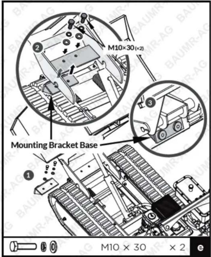 M10×30(×2) Mounting Bracket Base M10 × 30 × 2 e