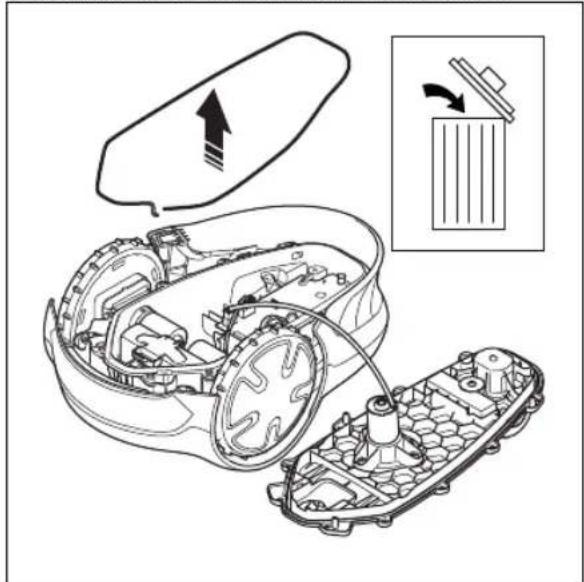 Technical diagram showing mechanical assembly with labeled components and directional arrows indicating movement or force