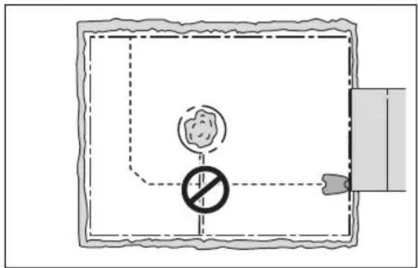 Safety warning diagram showing a no-smoking symbol inside a square with a hand holding a device.