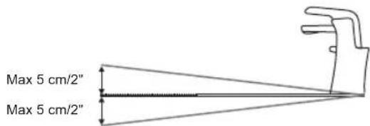 Max 5 cm/2" Max 5 cm/2"