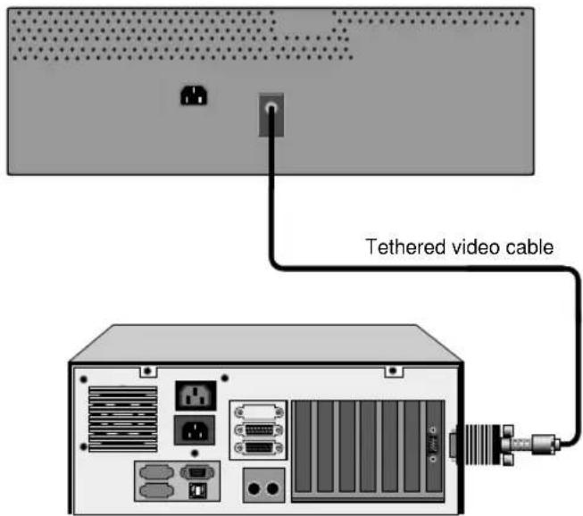 Tethered video cable