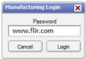 Manufacturing Login Password www.flir.com Cancel Login