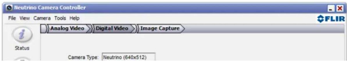 Neutrino Camera Controller File View Camera Tools Help i Status Analog Video Digital Video Image Capture Camera Type: Neutrino (640x512)