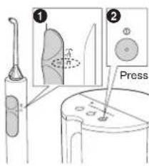 Diagram illustrating a dental procedure with labeled components including an electric tooth, pressure monitor, and a device with a magnified view.