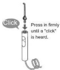 Click Press in firmly until a "click" is heard.