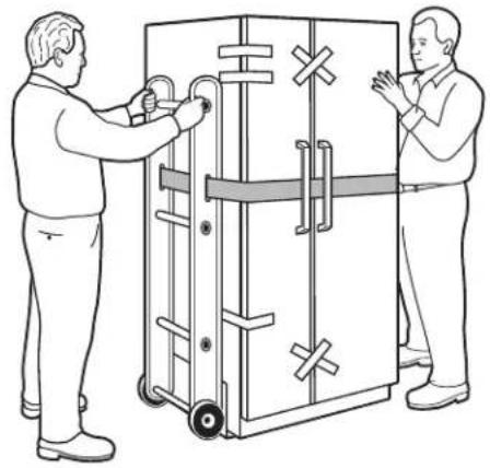 Crosley XSS23GGKWW - ① CÓMO CARGAR EL REFRIGERADOR EN UNA CARRETILLA DE MANO - 1