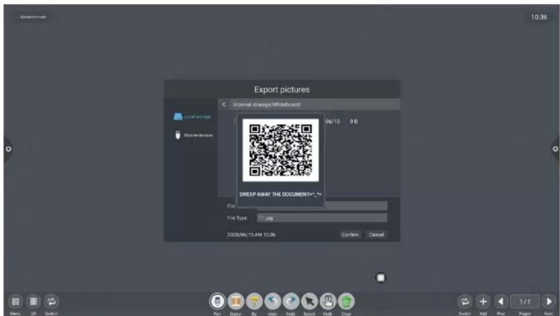 Export pictures Internal storage/Whiteboard/ Local Storage Mobile devices 06/13 0 B SDEEP AWAY THE DOCUMENT* File: File Type: JPG 2020/06/15 AM 10:36 Confirm Cancel Menu Edit Switch Pan Filter By Undo Tools Select Help Clear Switch Add Prev Pages Next