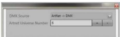DMX Source ArtNet -> DMX Artnet Universe Number 6