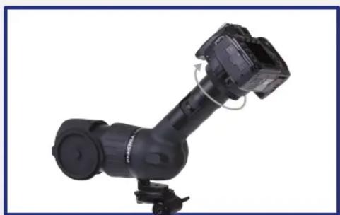 Close-up of a black robotic arm with a circular motion indicator (no text or symbols visible)
