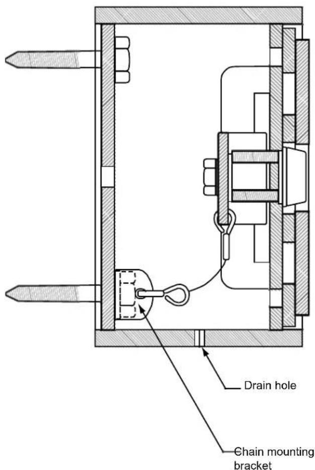 Drain hole Chain mounting bracket