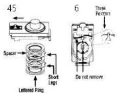 45 Spacer Lettered Ring Short Legs 6 Three Poles Do not remove